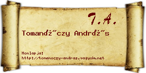 Tomanóczy András névjegykártya
