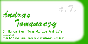 andras tomanoczy business card